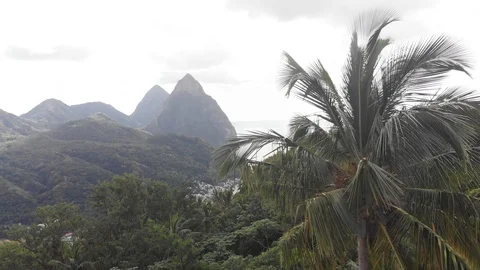 Soufriere Pitons - St Lucia 2 Stock Footage 105612386