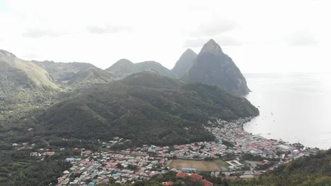 Soufriere Pitons - St Lucia 3 Stock Footage 105614589