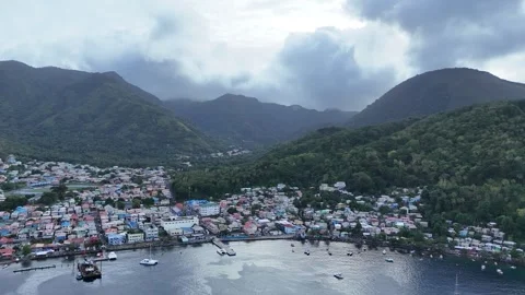 Soufrière Town in Saint Lucia Stock Footage 341245567