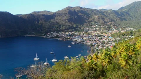 Soufriere town st lucia Stock Footage