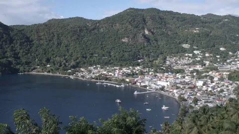 Soufriere Town Wide Pan 스톡 동영상 84271602