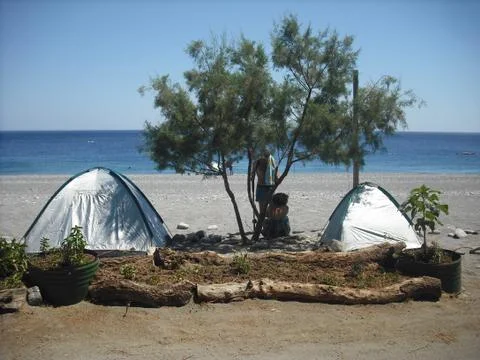 Sougia beach Chania Crete Stock Photos