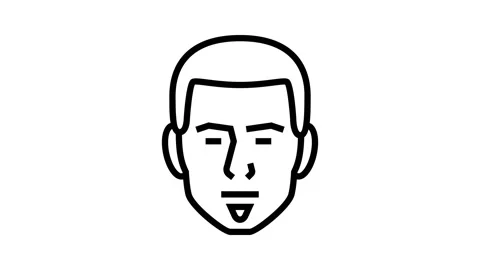 Soul patch beard hair style line icon animation Vídeos de archivo 224341613