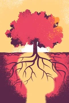 The soul of the tree thinks to a better tomorrow Stock Illustration