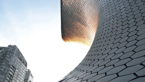 Soumaya Museum Mexico City (Tilt Pan Down Shot) Stock Footage