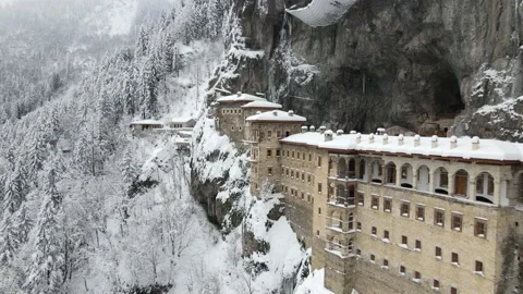 Soumela Monastery In Winter Stock Footage 219826095