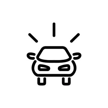 Sound of approaching car icon vector outline illustration Illustrazione stock