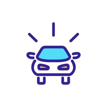 Sound of approaching car icon vector outline illustration Illustrazione stock