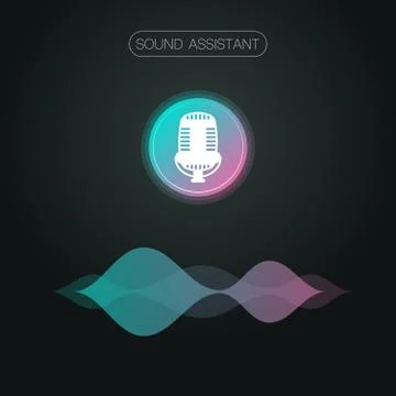 Sound assistant background Stock Illustration