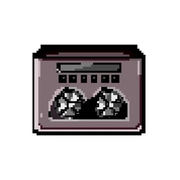 Sound audio interface game pixel art vector illustration Stock Illustration
