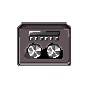 Sound audio interface pixel art vector illustration Ilustração Stock