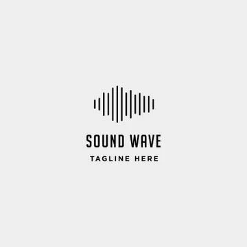 Sound audio wave logo vector music simple icon sign symbol isolated Stock Illustration