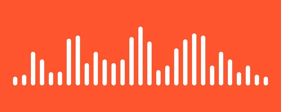 Sound audio waves of the equalizer isolated on background. Vector Illustratio Stock Illustration