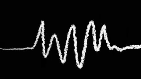 Sound Audio Waves Frequency Hand Drawn Blackboard Animation Stock Footage 201440391