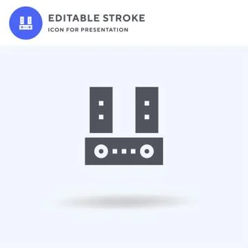 Sound Bar icon vector, filled flat sign, solid pictogram isolated on white, logo Illustrazione stock