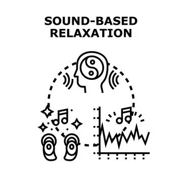 Sound based relaxation helping mind balance icon concept Stock Illustration