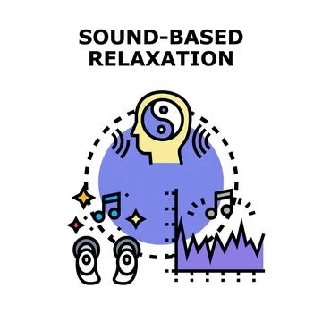 Sound based relaxation helping mind balance icon concept Stock Illustration