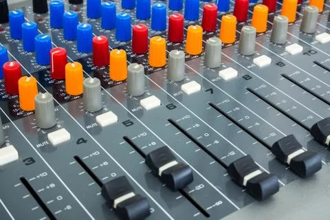 Sound board in studio Stock Photos