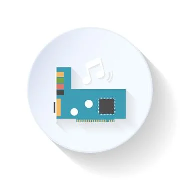 Sound card flat icon Illustrazione stock