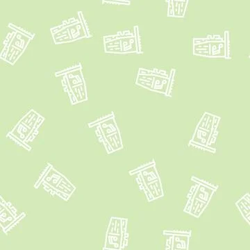 Sound card line vector seamless pattern 스톡 일러스트