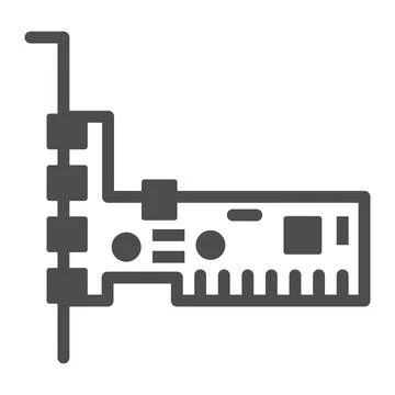 Sound card solid icon, electronics concept, audio card vector sign on white Stock Illustration