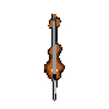 Sound cello pixel art vector illustration Stock Illustration