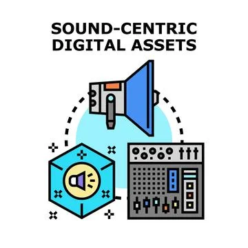 Sound centric digital assets for multimedia content creation Stock Illustration