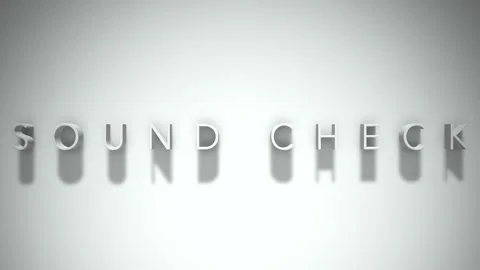 Sound check 3D title animation with shadows on a white background Stock Footage 296901469