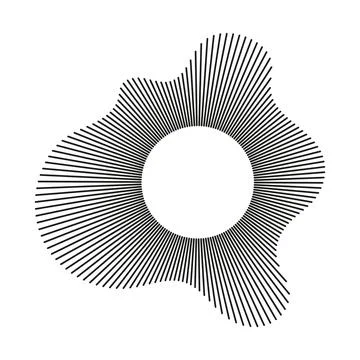 Sound circle lines. Equalizer logo, radial spectrum. Voice symbol. Circular wave Stock Illustration