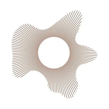 Sound circle, ring lines mockup. Circular wave. Equalizer logo, radial spectrum Stock Illustration