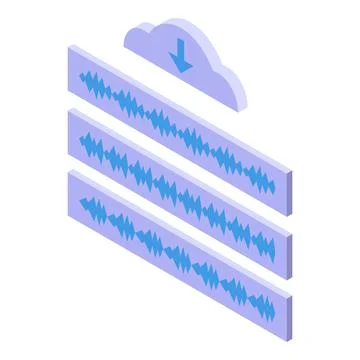 Sound cloud course icon isometric vector. Online education Stockillustratie