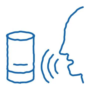 Sound Column Voice Control doodle icon hand drawn illustration Stock Illustration