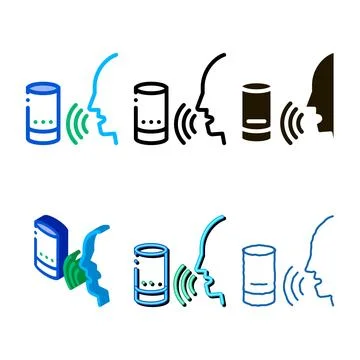Sound column voice control icon vector diversity Stockillustratie
