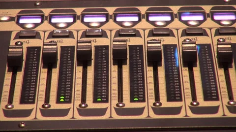 Sound console in use, digital audio mixer in recording studio Stock Footage 34653449