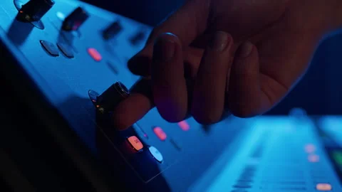 Sound control at a concert using a professional controller Stock Footage 240902541