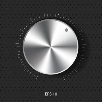 Sound control knob with metal texture Illustration