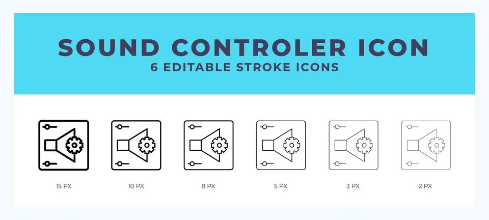 Sound controler vector icon for web and app. Editable stroke vector illustr.. Stock Illustration