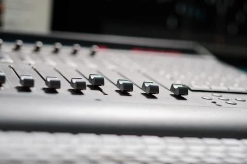 Sound controller in professional studio Stock Photos