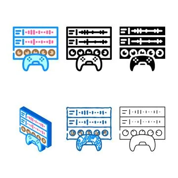 Sound design game development color icon vector variants 스톡 일러스트