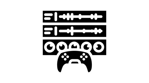 Sound design game development glyph icon animation Stock Footage 326743006
