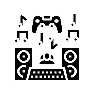 Sound design game development glyph icon vector illustration Stock Illustration