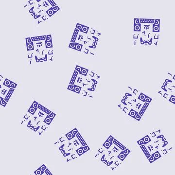 Sound design game development glyph seamless pattern Stock Illustration