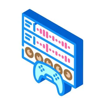 Sound design game development isometric icon vector illustration Stock Illustration
