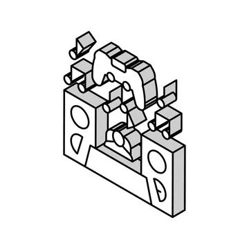 Sound design game development isometric icon vector illustration Stock Illustration