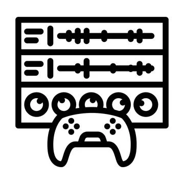 Sound design game development line icon vector illustration Stockillustratie