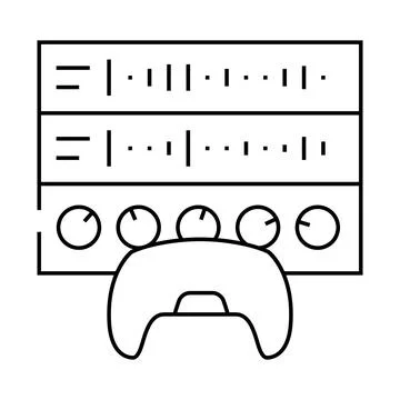 Sound design game development line icon vector illustration 스톡 일러스트