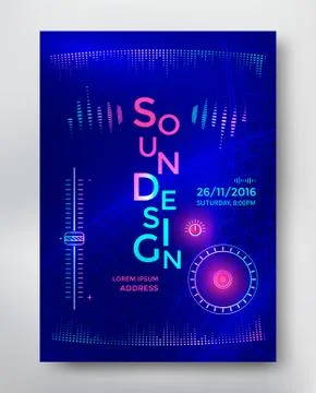 Sound Design poster Stock Illustration