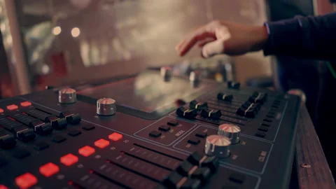 Sound designer at work details Stock Footage 150204520