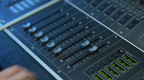 Sound designer working on the sound control Stock Footage 48040895