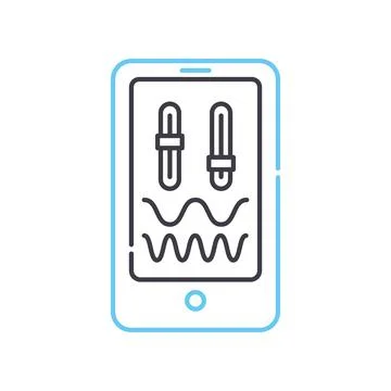 Sound development line icon, outline symbol, vector illustration, concept sign Stock Illustration